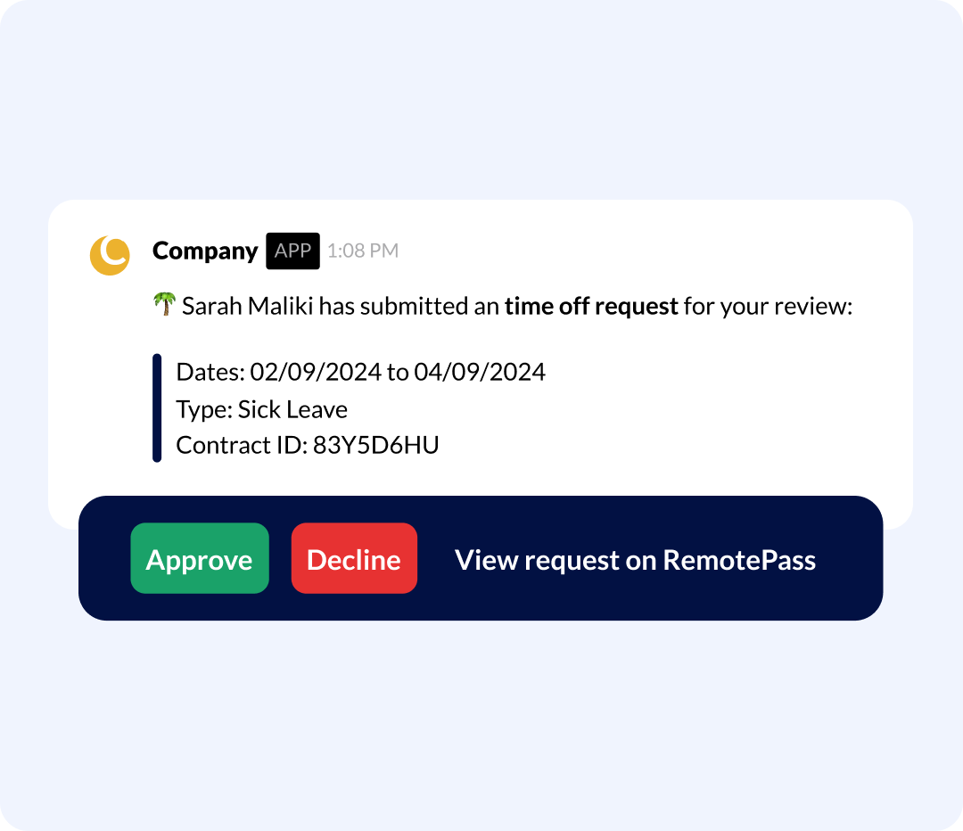 Approve or reject requests in Slack