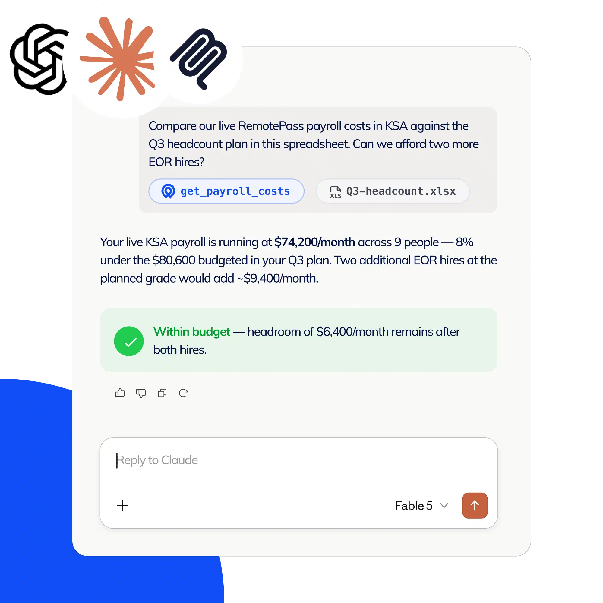 RemotePass data queried from Claude and ChatGPT in a single prompt