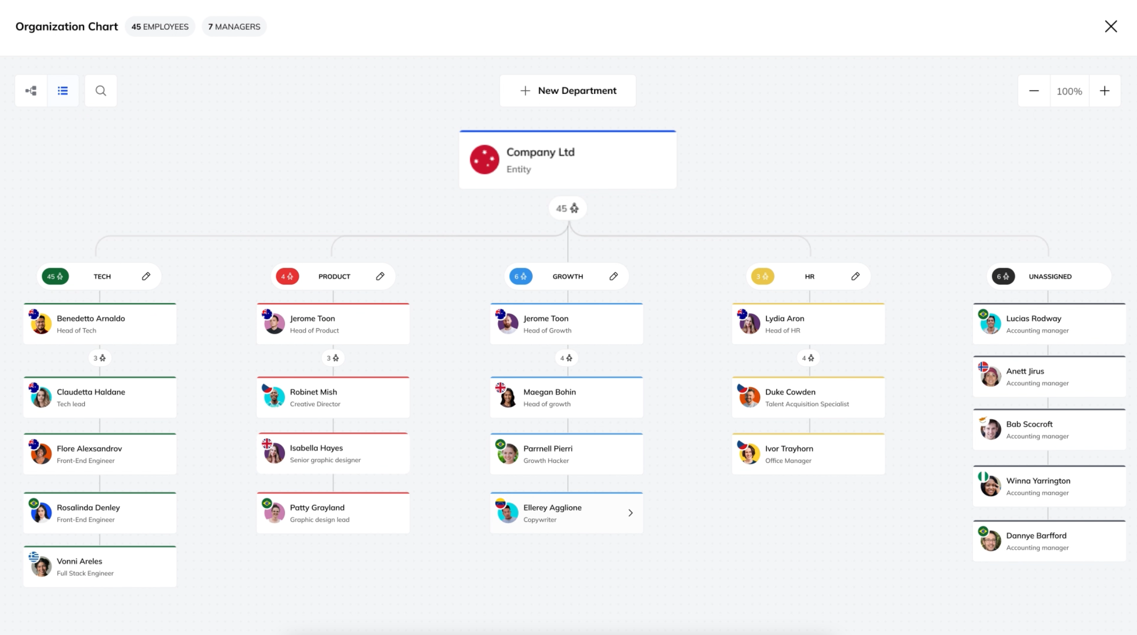RemotePass' organization chart