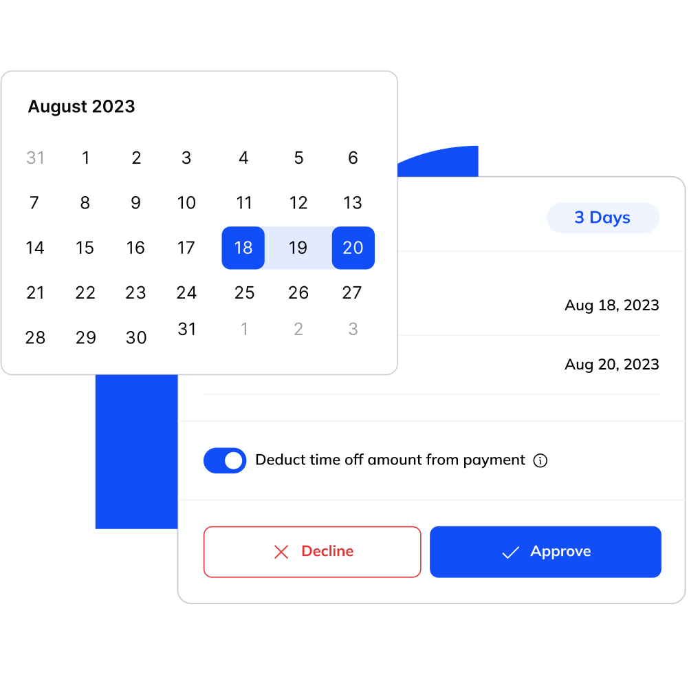 Approve time-off and adjust contractor payments